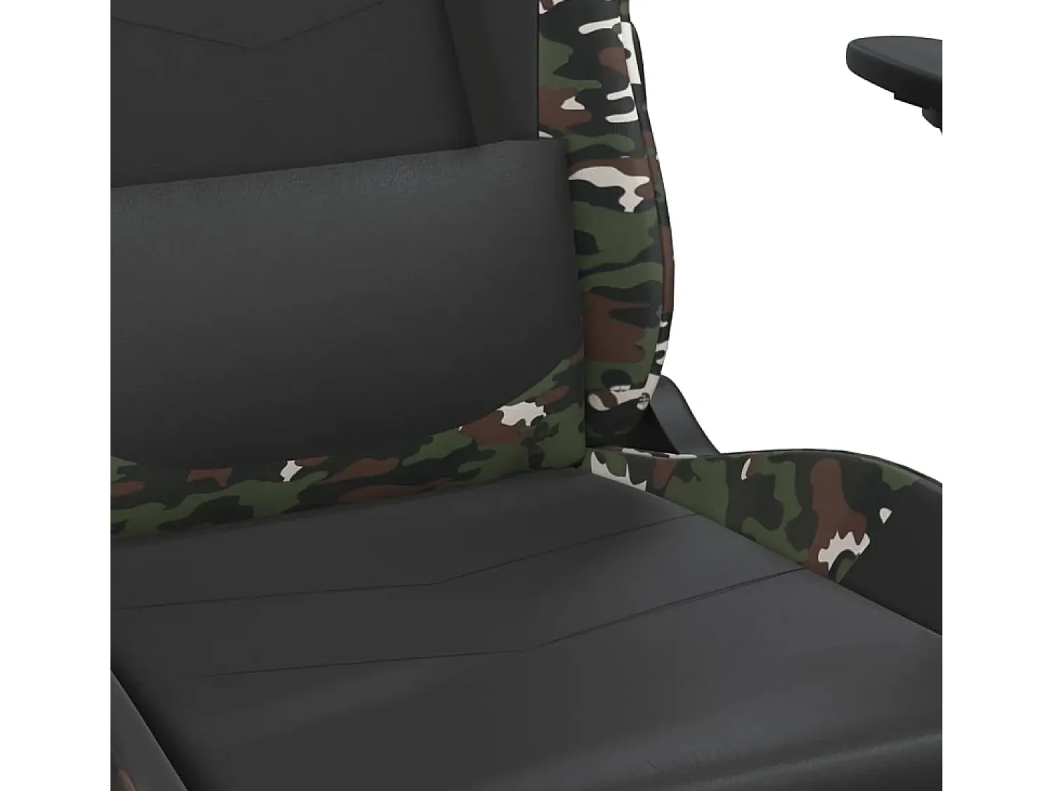 Poltrona|vidaxl Cadeira gaming massagens couro artificial preto e camuflagem Multicor