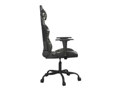 Poltrona|vidaxl Cadeira gaming massagens couro artificial preto e camuflagem Multicor
