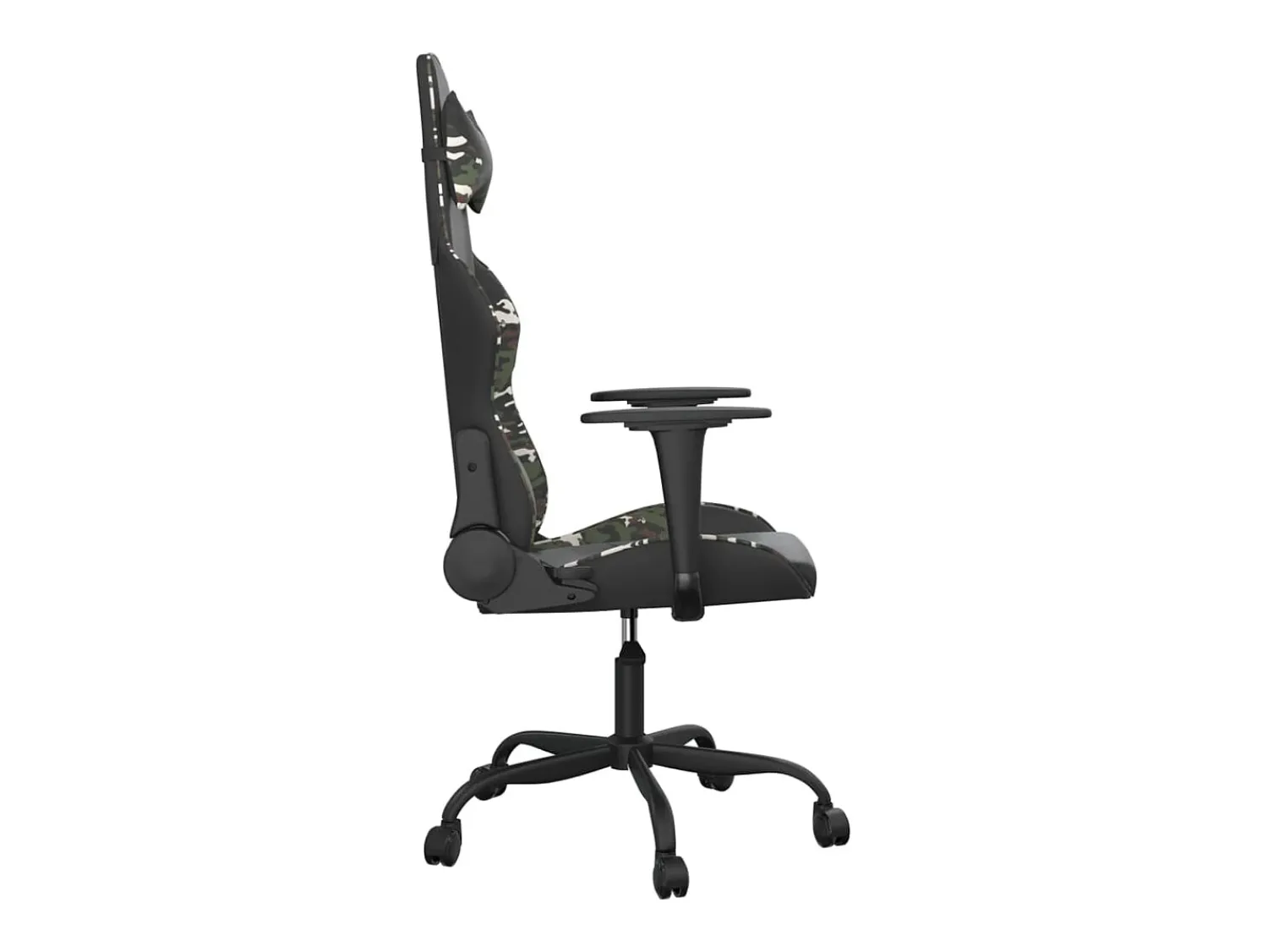 Poltrona|vidaxl Cadeira gaming massagens couro artificial preto e camuflagem Multicor