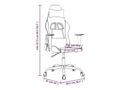 Poltrona|vidaxl Cadeira gaming massagens couro artificial e preto Branco