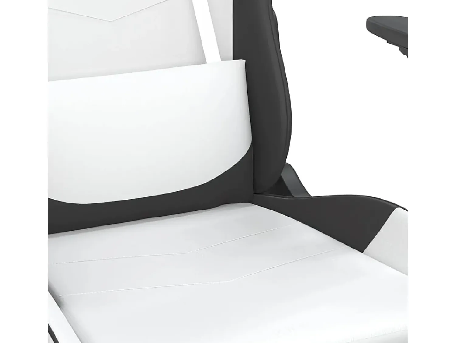 Poltrona|vidaxl Cadeira gaming massagens couro artificial e preto Branco