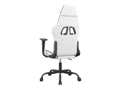 Poltrona|vidaxl Cadeira gaming massagens couro artificial e preto Branco