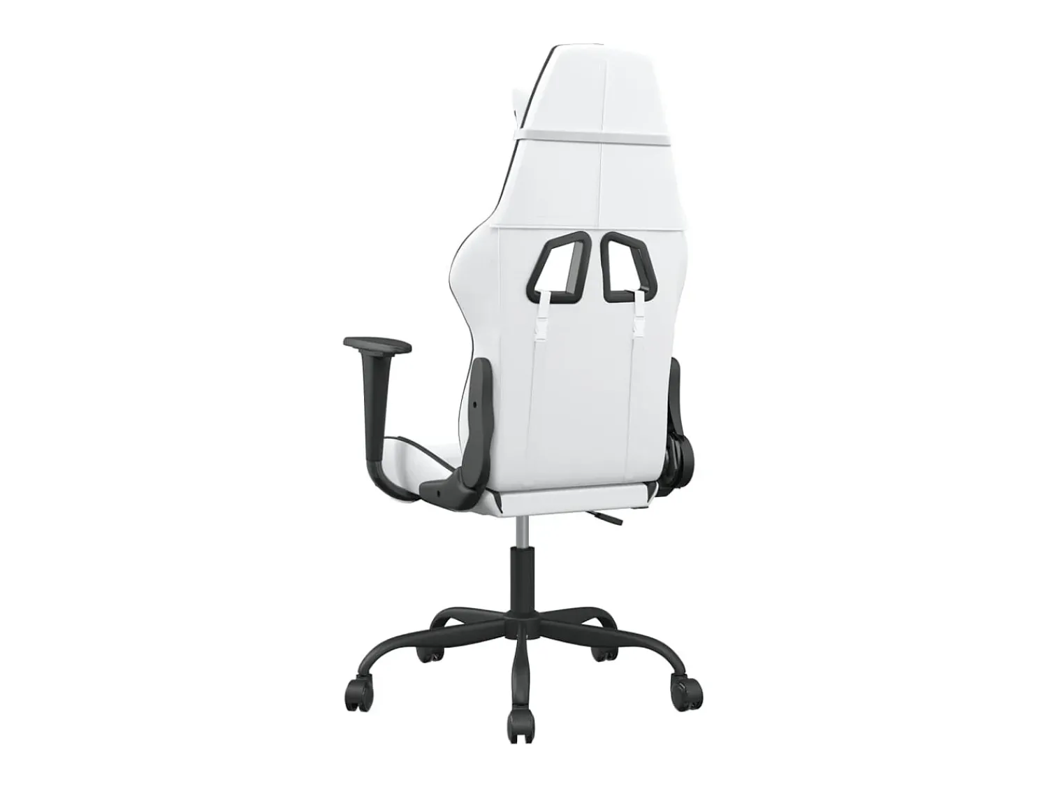Poltrona|vidaxl Cadeira gaming massagens couro artificial e preto Branco