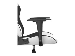 Poltrona|vidaxl Cadeira gaming massagens couro artificial e preto Branco