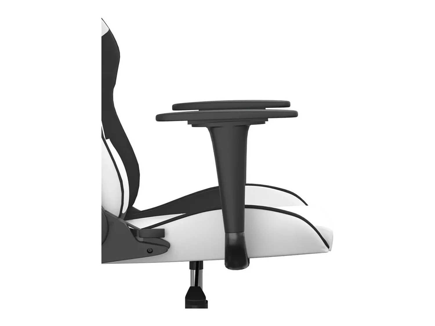 Poltrona|vidaxl Cadeira gaming massagens couro artificial e preto Branco
