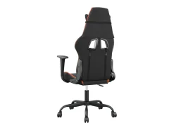 Poltrona*vidaxl Cadeira gaming massagens couro artificial preto e laranja Cor de laranja