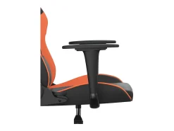 Poltrona*vidaxl Cadeira gaming massagens couro artificial preto e laranja Cor de laranja