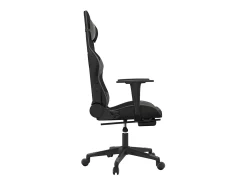 Poltrona*vidaxl Cadeira gaming massagens c/ apoio pés couro artif. preto/cinza Cinzento