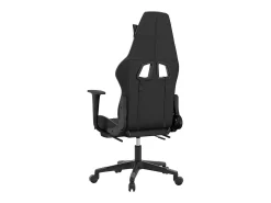 Poltrona*vidaxl Cadeira gaming massagens c/ apoio pés couro artif. preto/cinza Cinzento
