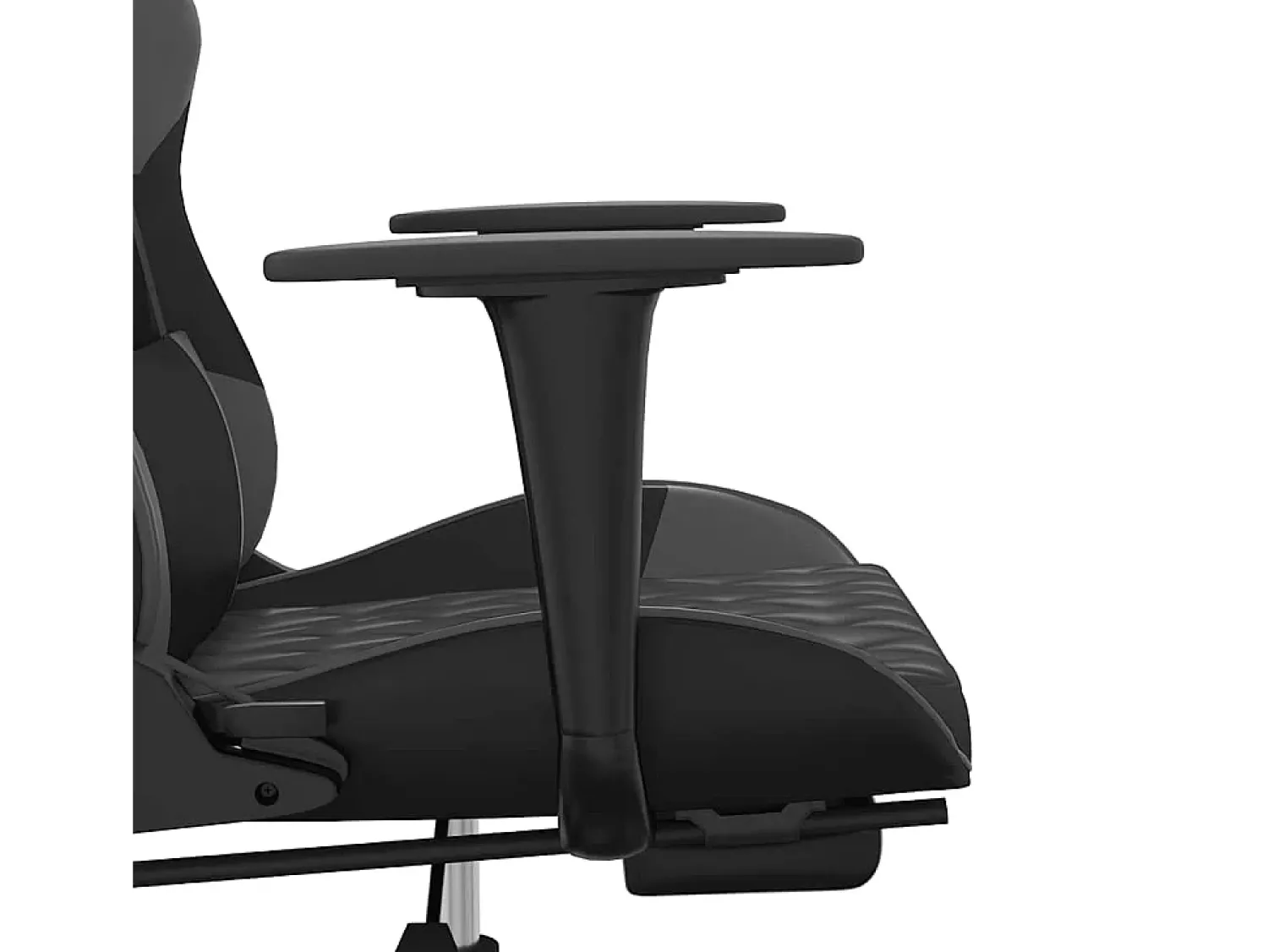 Poltrona*vidaxl Cadeira gaming massagens c/ apoio pés couro artif. preto/cinza Cinzento