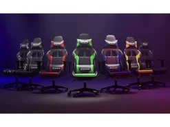 Poltrona*vidaxl Cadeira gaming massagens c/ apoio pés couro artif. branco/ Rosa