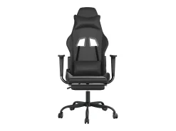 Poltrona|vidaxl Cadeira gaming massagens c/ apoio pés couro artif. Preto