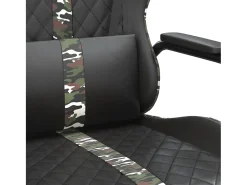 Poltrona|vidaxl Cadeira gaming massagens couro artificial camuflagem e preto Multicor