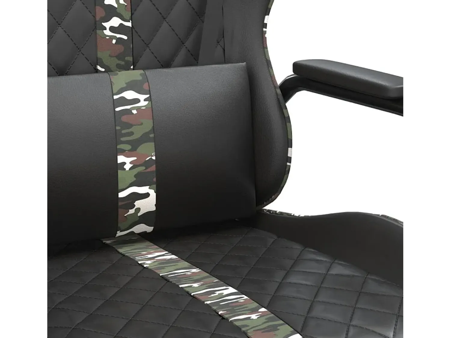 Poltrona|vidaxl Cadeira gaming massagens couro artificial camuflagem e preto Multicor