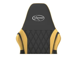 Poltrona|vidaxl Cadeira gaming massagens couro artificial preto e Dourado