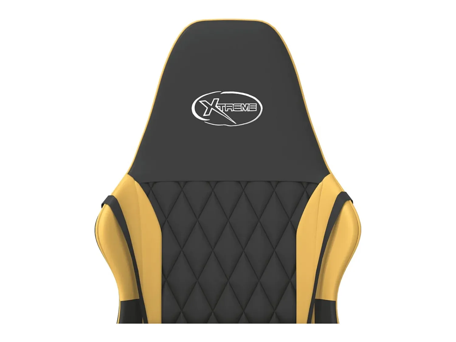 Poltrona|vidaxl Cadeira gaming massagens couro artificial preto e Dourado