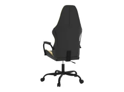 Poltrona|vidaxl Cadeira gaming massagens couro artificial preto e Dourado