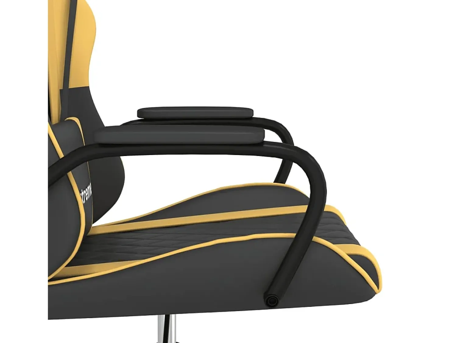 Poltrona|vidaxl Cadeira gaming massagens couro artificial preto e Dourado