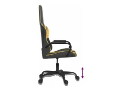 Poltrona|vidaxl Cadeira gaming massagens couro artificial preto e Dourado