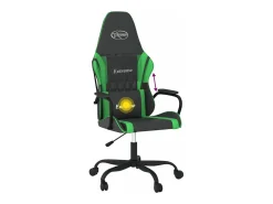Best vidaxl Cadeira gaming massagens couro artificial preto e Verde