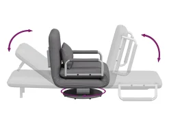 Online vidaxl Cadeira giratória e sofá-cama tecido -escuro Cinzento