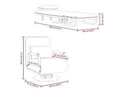 Poltrona*vidaxl Cadeira giratória e sofá-cama tecido -claro Cinzento
