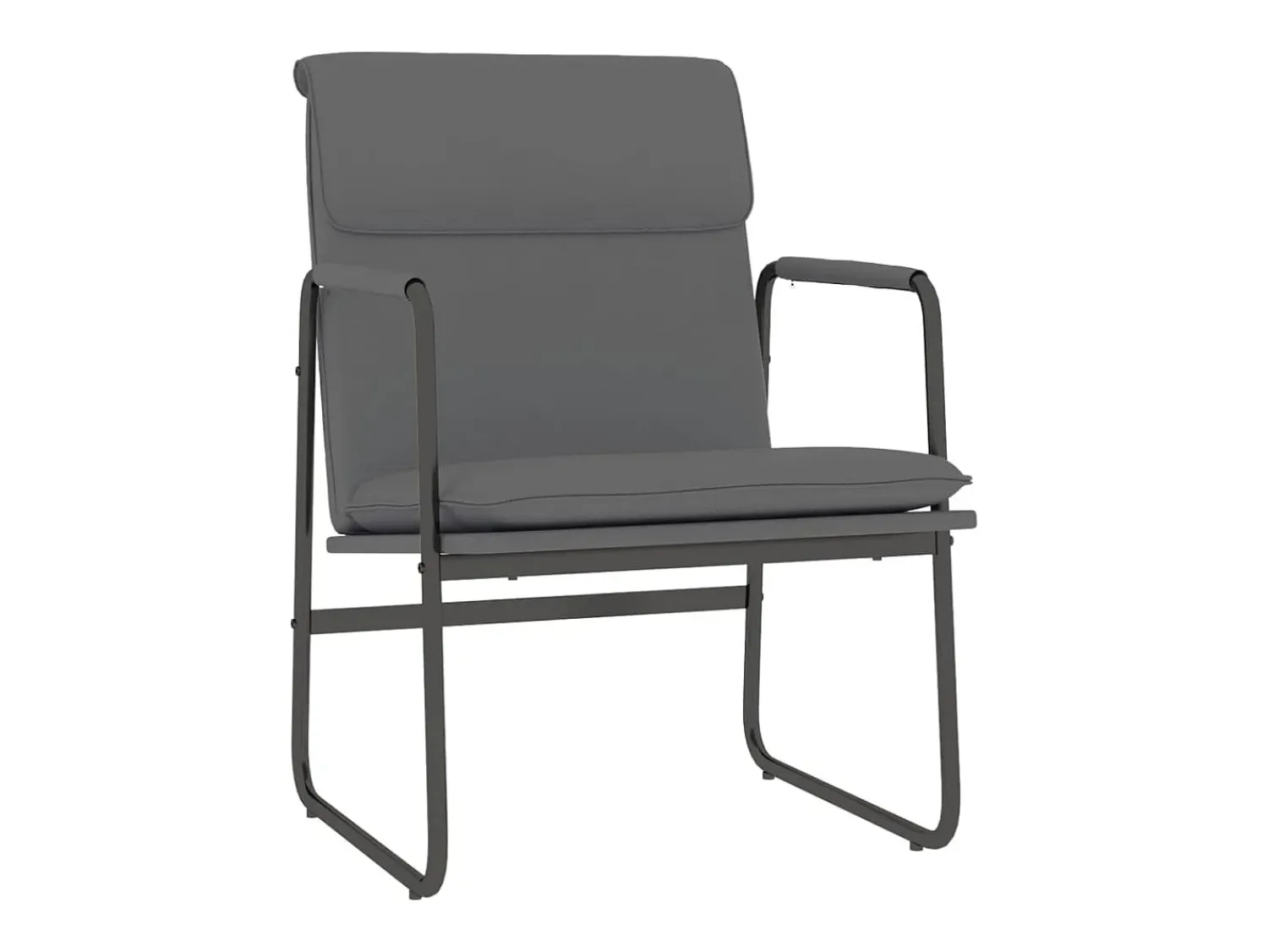 Poltrona*vidaxl Cadeira lounge 55x64x80 cm couro artificial Cinzento