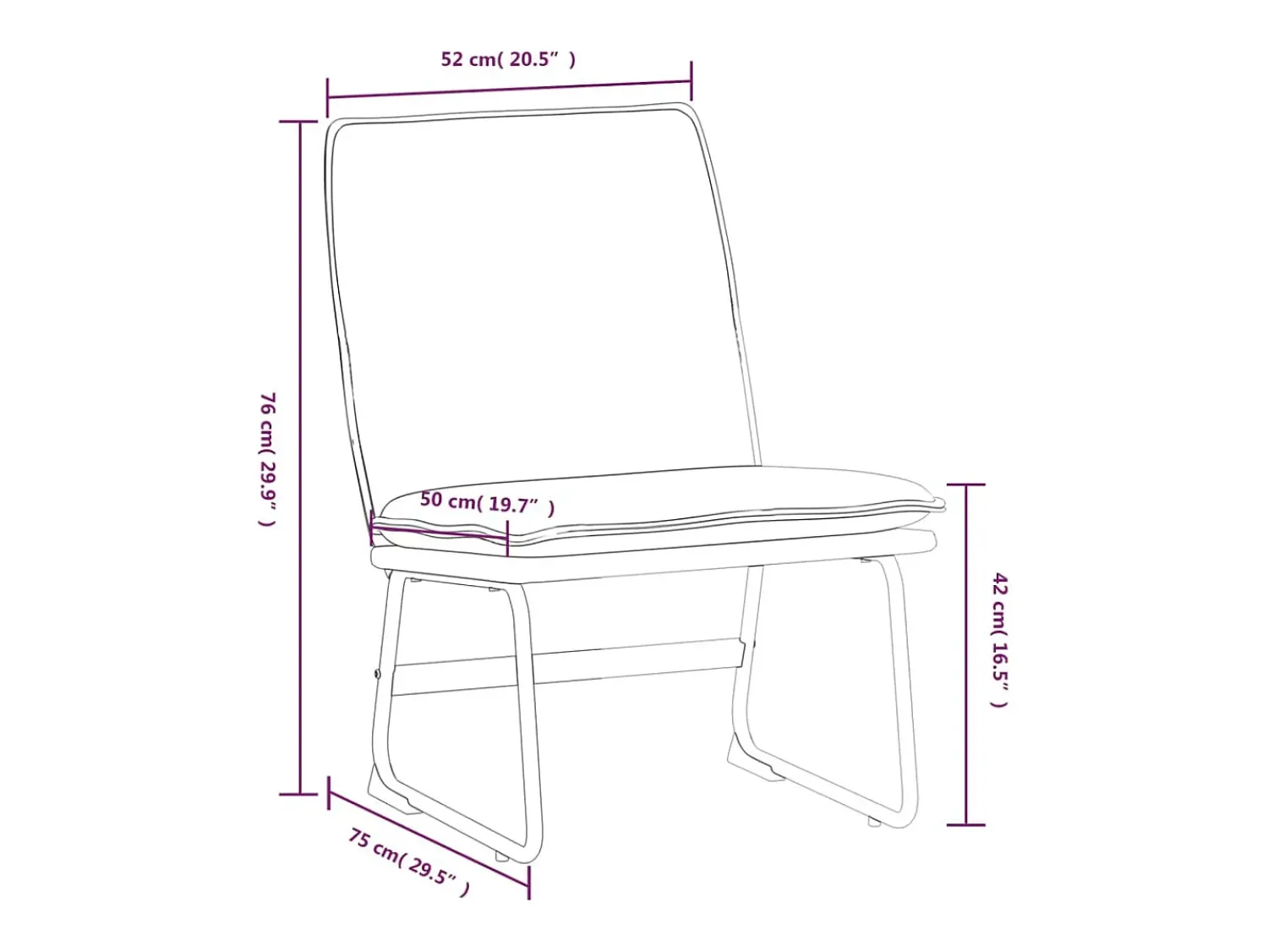 vidaxl Cadeira lounge 52x75x76 cm tecido cor^ Poltrona