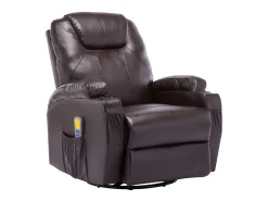 Clearance vidaxl Cadeira massagem reclinável couro artificial Castanho