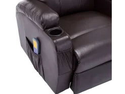 Clearance vidaxl Cadeira massagem reclinável couro artificial Castanho