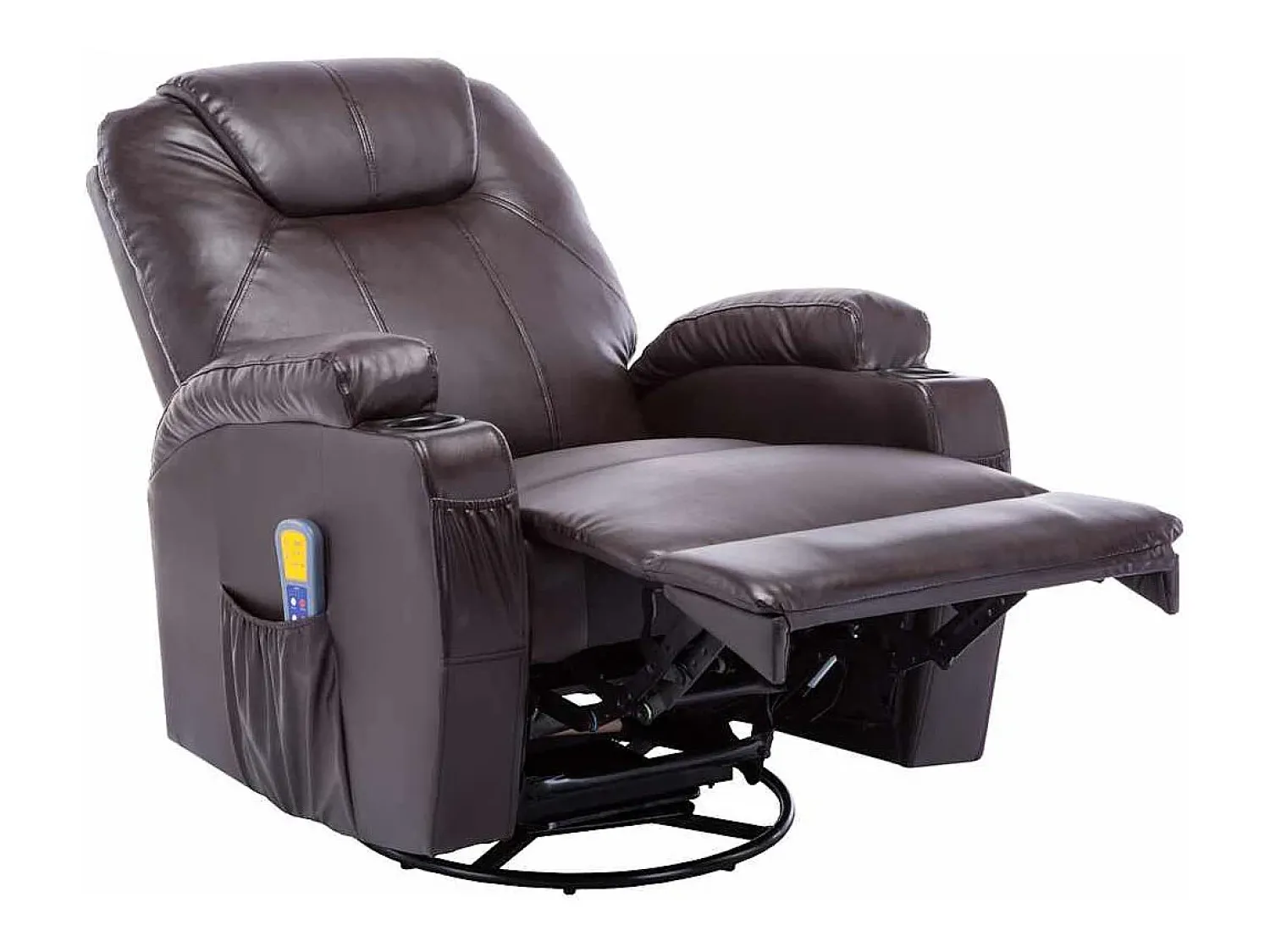 Clearance vidaxl Cadeira massagem reclinável couro artificial Castanho