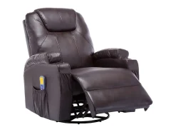Clearance vidaxl Cadeira massagem reclinável couro artificial Castanho
