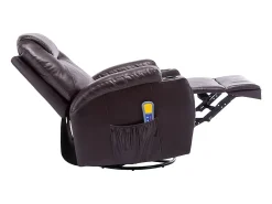 Clearance vidaxl Cadeira massagem reclinável couro artificial Castanho