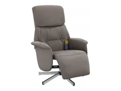 Poltrona| Cadeira massagens reclin. com apoio pés tecido cinza-acastanhado SHL73490 Taupe