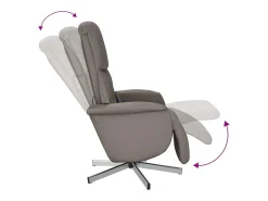 Poltrona| Cadeira massagens reclin. com apoio pés tecido cinza-acastanhado SHL73490 Taupe
