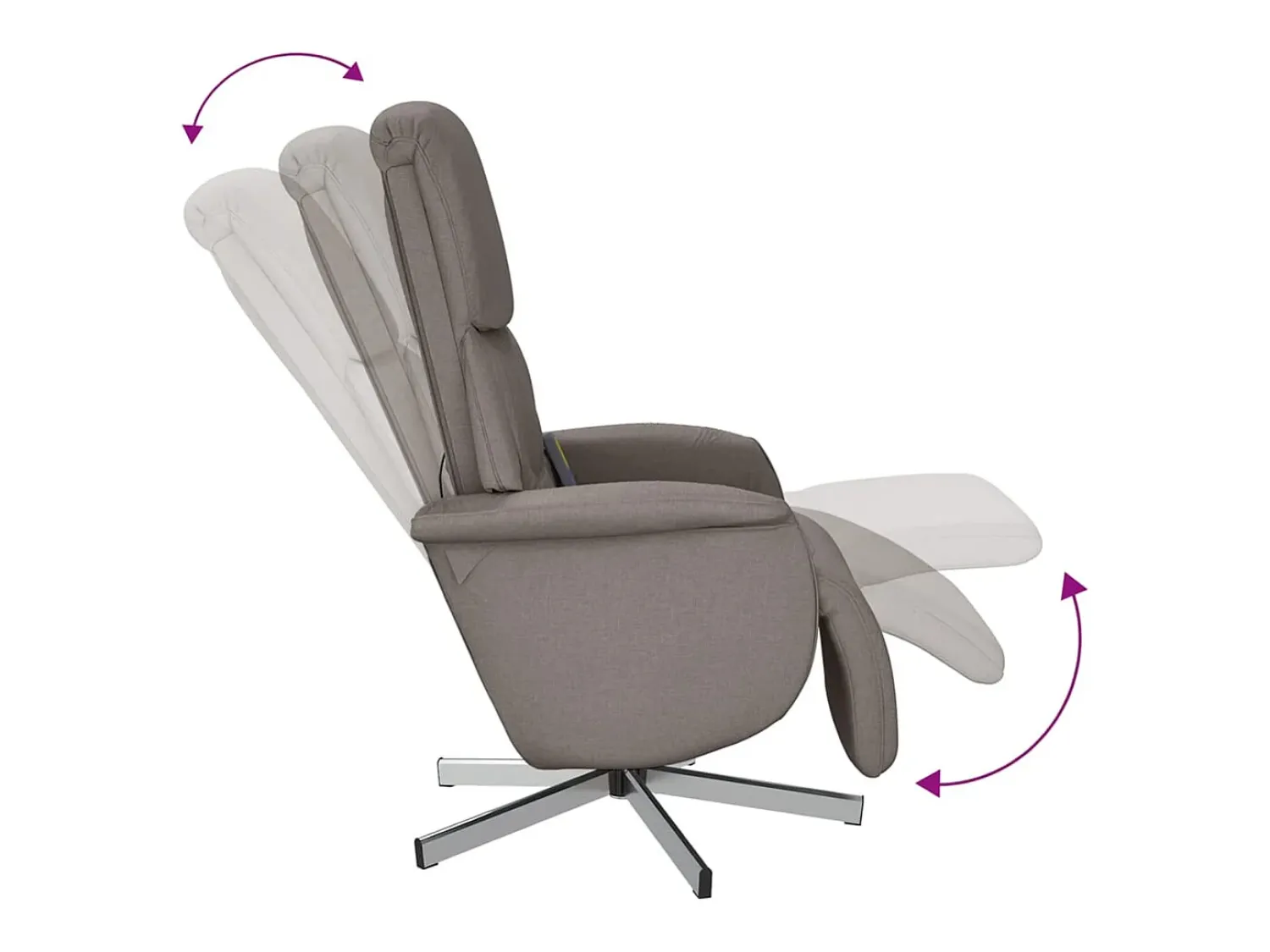 Poltrona| Cadeira massagens reclin. com apoio pés tecido cinza-acastanhado SHL73490 Taupe