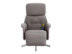 Poltrona| Cadeira massagens reclin. com apoio pés tecido cinza-acastanhado SHL73490 Taupe