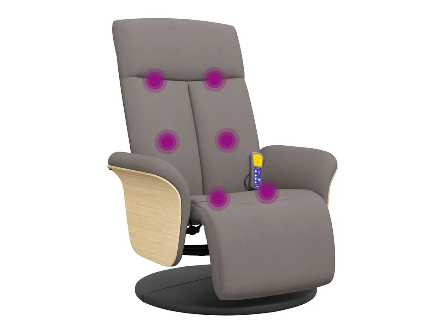 Poltrona| Cadeira massagens reclin. com apoio pés tecido cinza-acastanhado SHL275344 Taupe