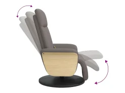 Poltrona| Cadeira massagens reclin. com apoio pés tecido cinza-acastanhado SHL275344 Taupe