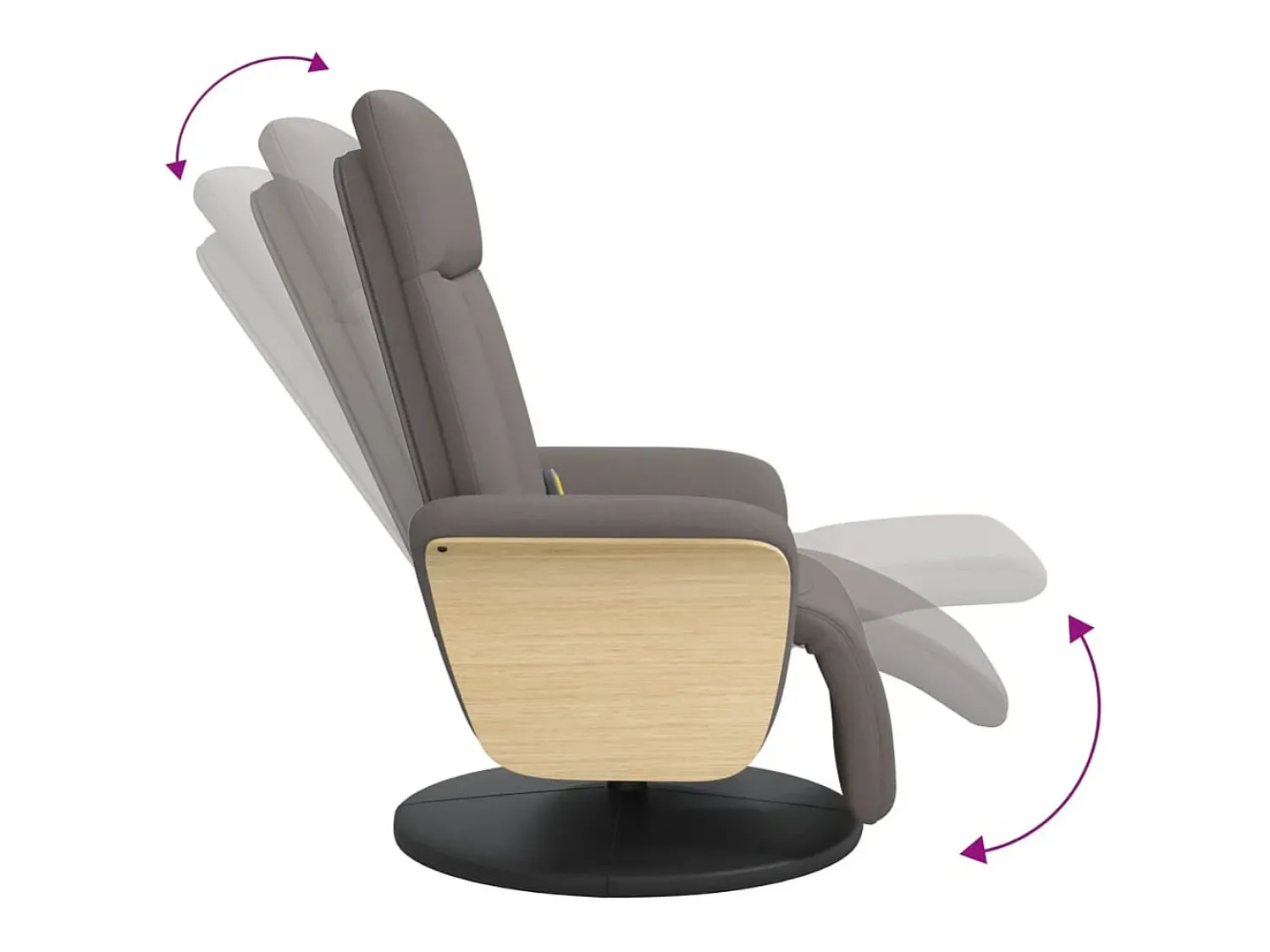 Poltrona| Cadeira massagens reclin. com apoio pés tecido cinza-acastanhado SHL275344 Taupe