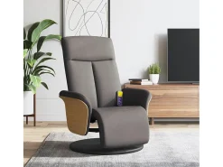 Poltrona| Cadeira massagens reclin. com apoio pés tecido cinza-acastanhado SHL275344 Taupe