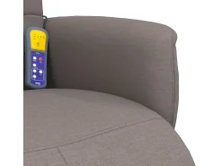 Poltrona* Cadeira massagens reclin. com apoio pés tecido cinza-acastanhado SHL121367 Taupe