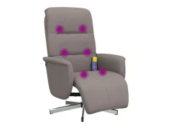 Poltrona* Cadeira massagens reclin. com apoio pés tecido cinza-acastanhado SHL121367 Taupe