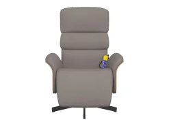 Cadeira massagens reclin. com apoio pés tecido cinza-acastanhado SHL512810^ Poltrona