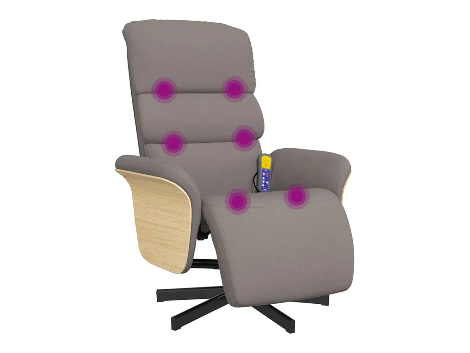 Cadeira massagens reclin. com apoio pés tecido cinza-acastanhado SHL512810^ Poltrona