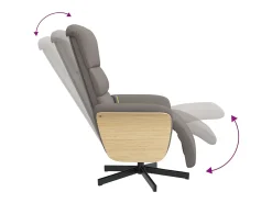 Cadeira massagens reclin. com apoio pés tecido cinza-acastanhado SHL512810^ Poltrona