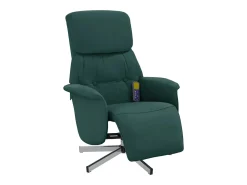 Poltrona* Cadeira massagens reclinável com apoio pés tecido verde-escuro SHL35424 Verde pinho