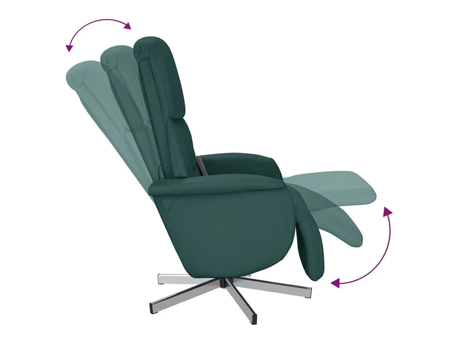 Poltrona* Cadeira massagens reclinável com apoio pés tecido verde-escuro SHL35424 Verde pinho