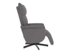 Cadeira massagens reclinável comapoio pés couro artificial cinza SHL680722^ Poltrona