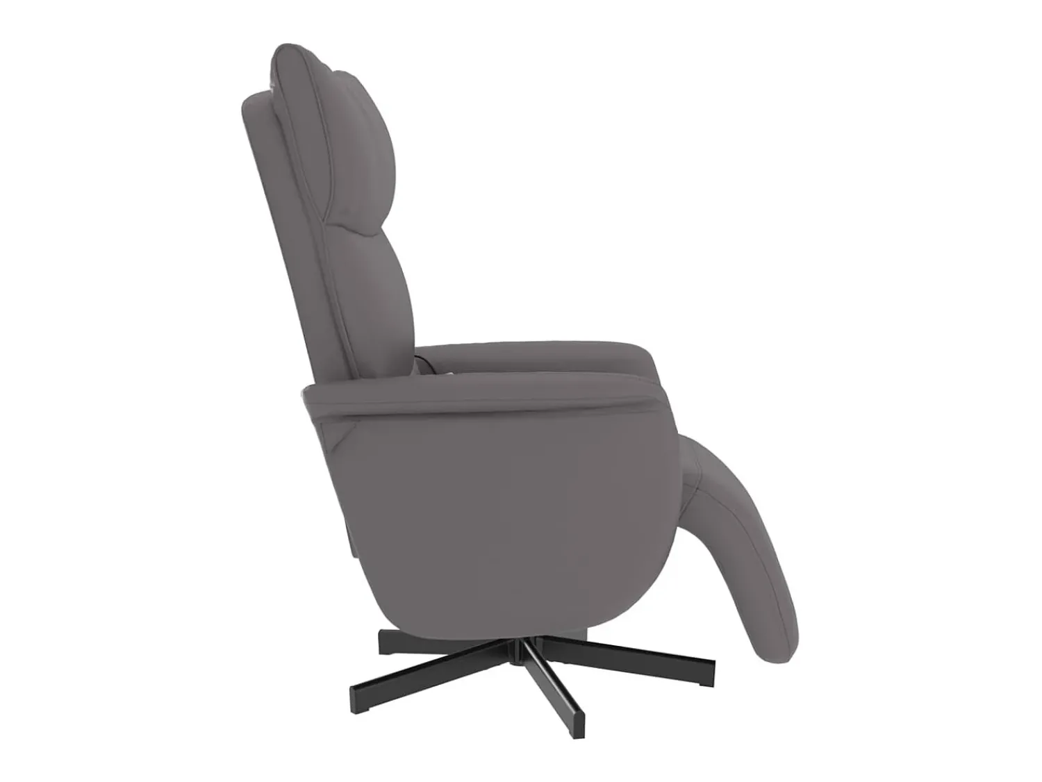 Cadeira massagens reclinável comapoio pés couro artificial cinza SHL680722^ Poltrona